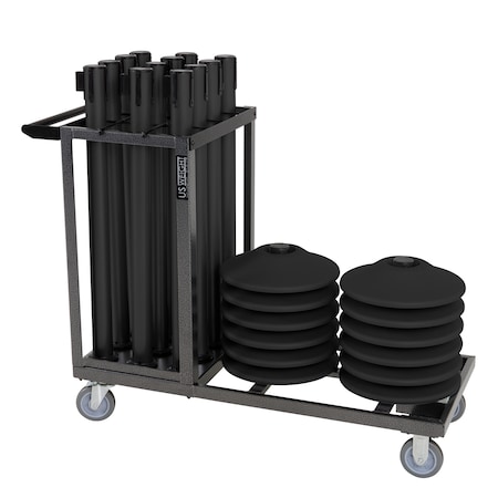 Us Weight Statesman Stanchion Cart Kit, Black Premium Steel U2509BLK12